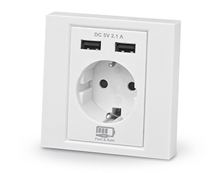 Розетка з вмонтованим блоком живлення USB REAL-EL CSW-220 