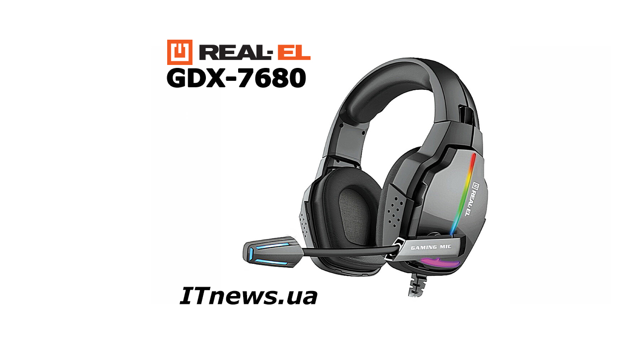 REAL-EL GDX-7680 - стильна ігрова гарнітура з підсвічуванням за $29